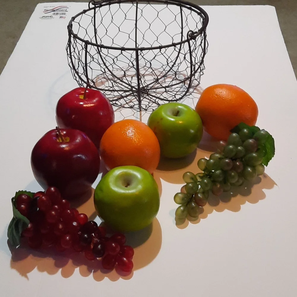 Fruit in a metal basket